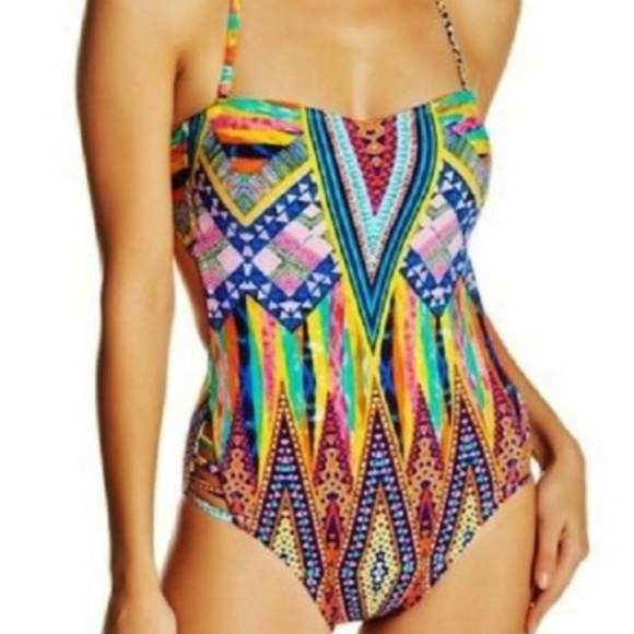 NEW La Blanca Color Me Happy Bandeau One-Piece‎ 6 - Picture 2 of 4